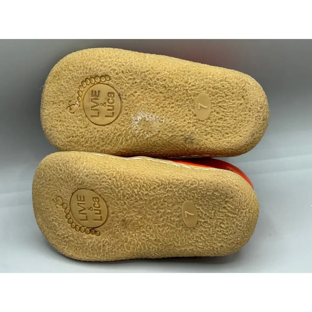 Livie & Luca Orange Leather Kids booties